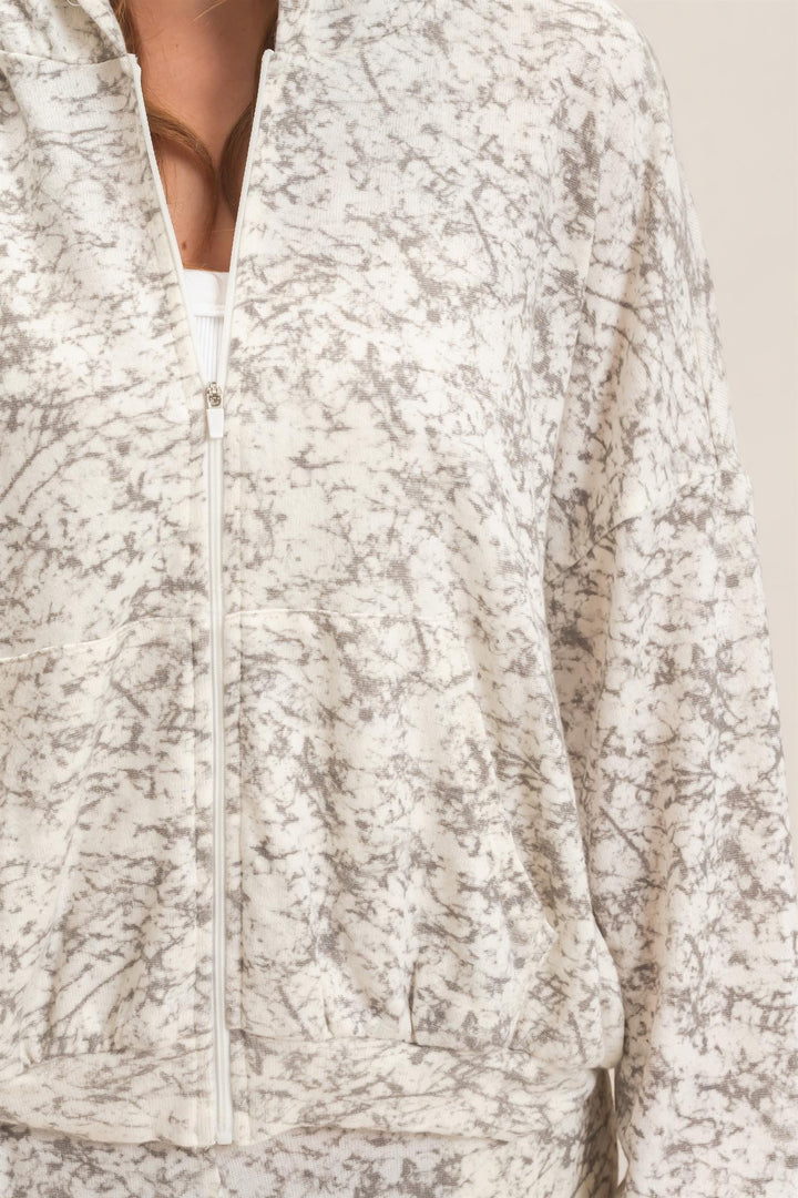 HYFVE Abstract Print Zip-Up Hoodie