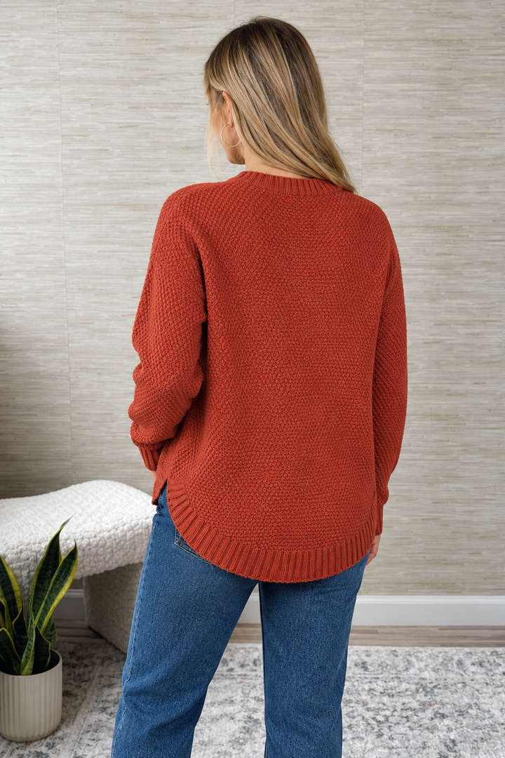 Zen Waffle Sweater (Rust)