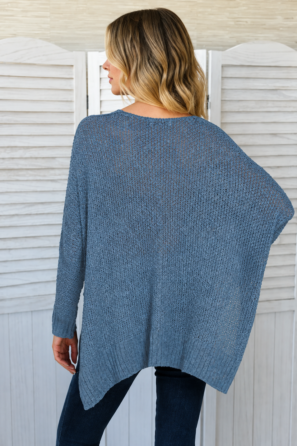 Zen Airy Knit Sweater (Dusty Blue)