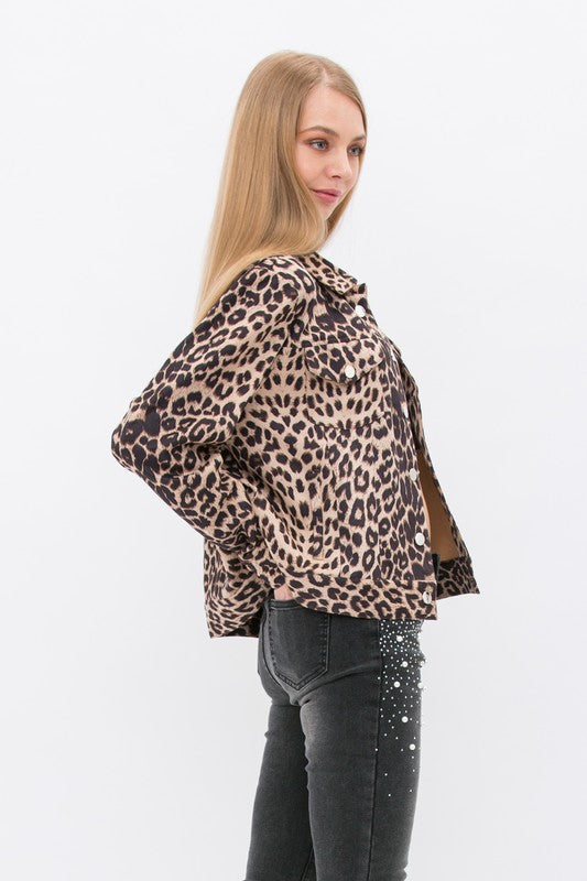 Vocal Boxy Leopard Jacket