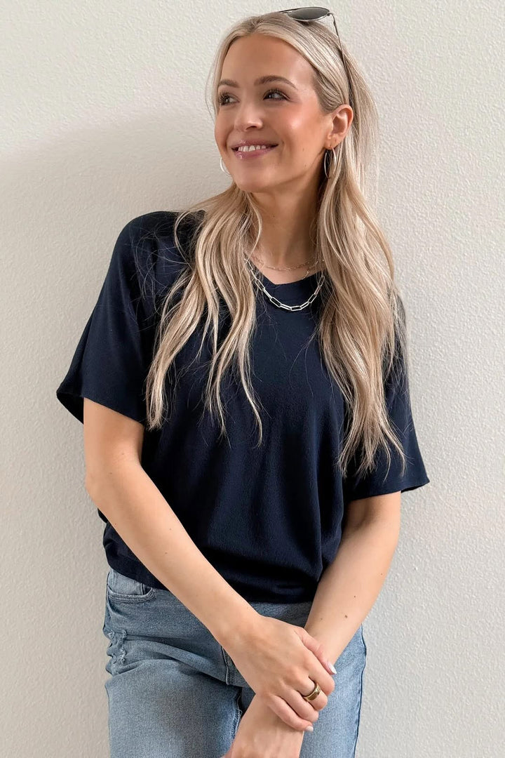Jolie Slouchy Dolman Tee (Navy)