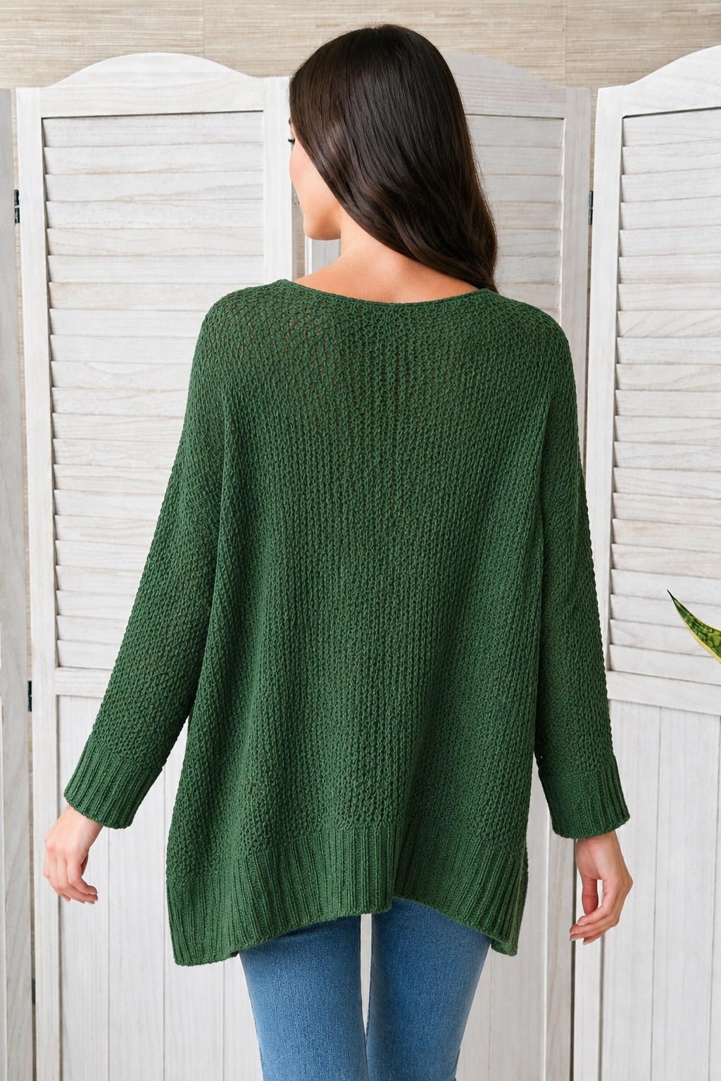 Zen Airy Knit Sweater (Dark Green)