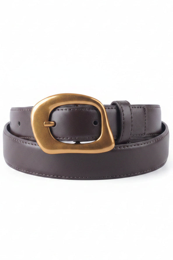 Most Wanted Asymmetrical Buckle Belt (Brown)