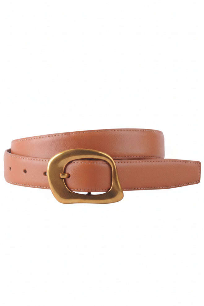 Most Wanted Asymmetrical Buckle Belt (Cognac)
