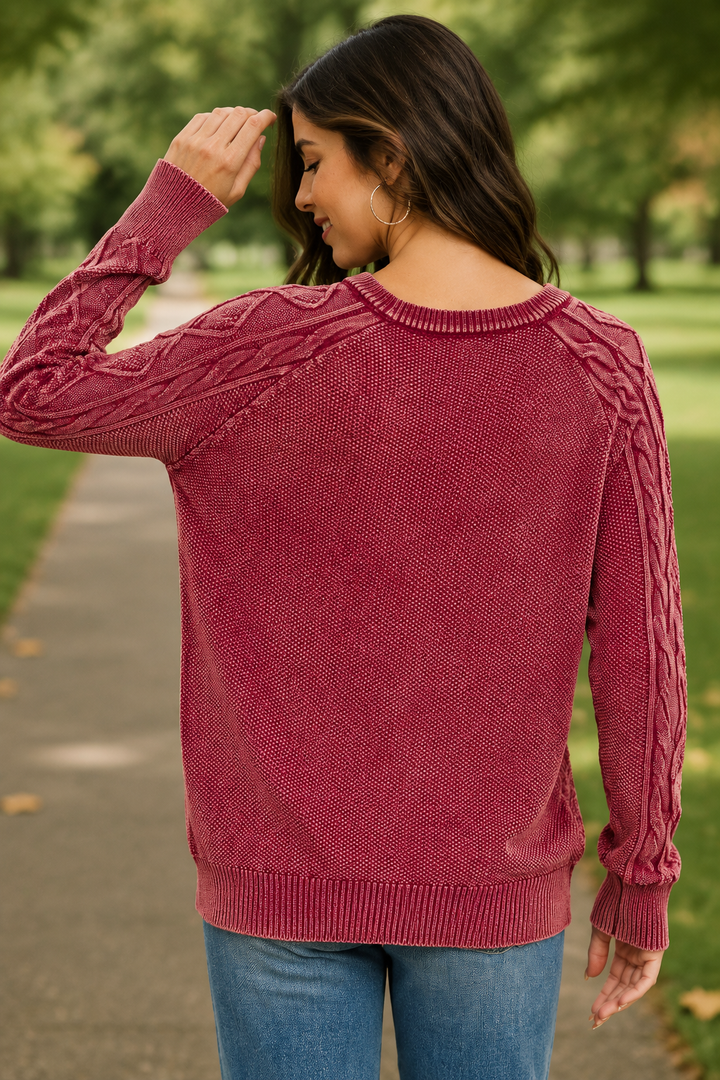Zen Mabel Cotton Sweater (Cabernet)