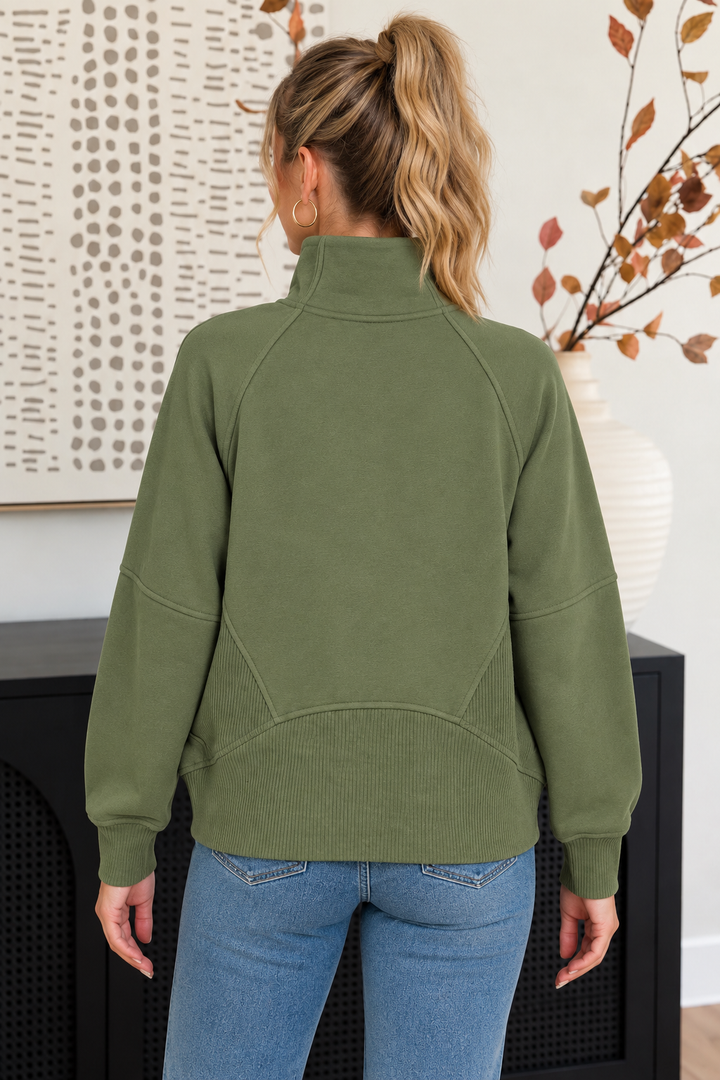 Zen Half Zip Fleece Pullover (Army Green)