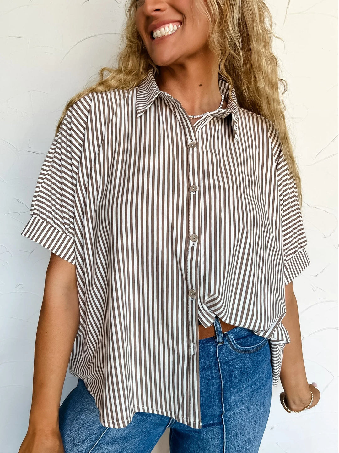 Zen Sunny Days Button Down Shirt (Mocha)
