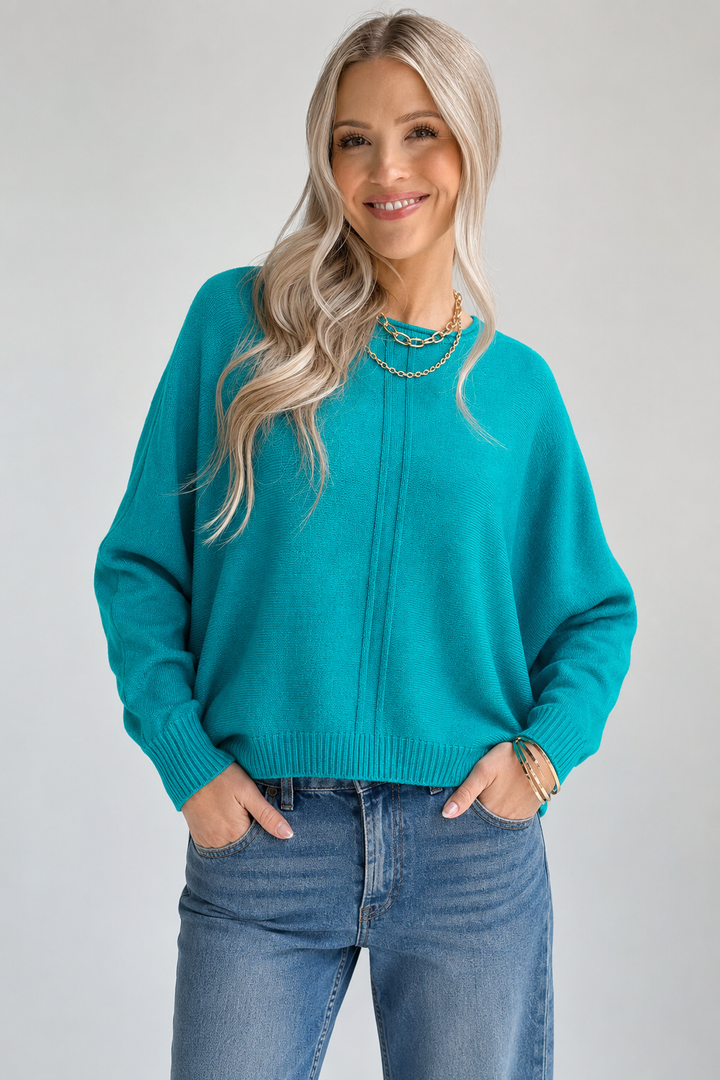 Zen Soft Knit Sweater (Heather Light Teal)