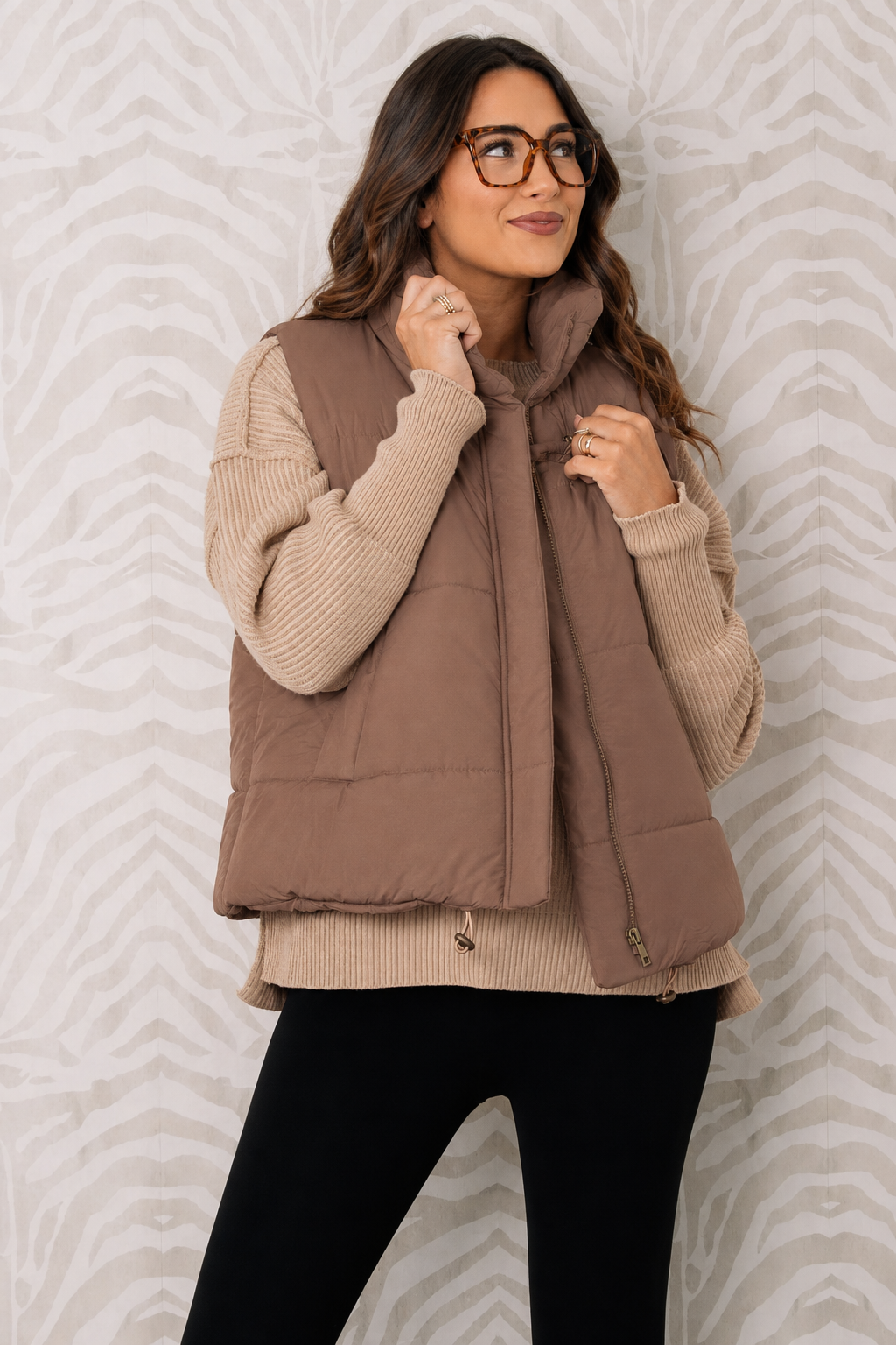 Zen Puffer Vest (Brown)