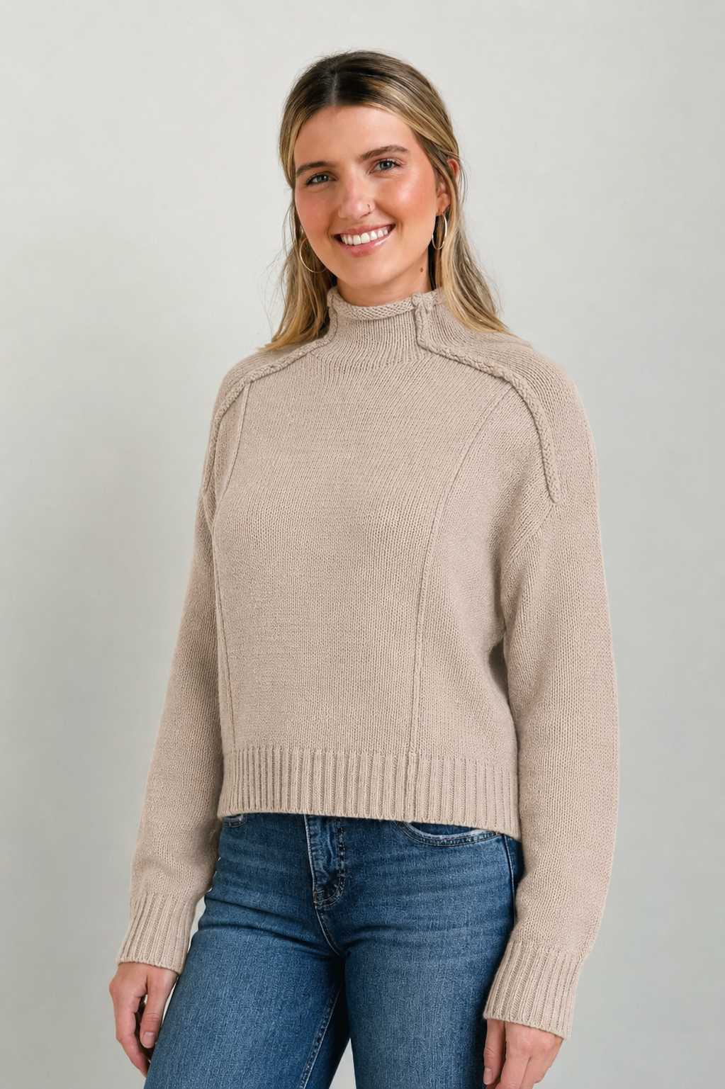 Zen Iris Knit Sweater (Heather Mocha)