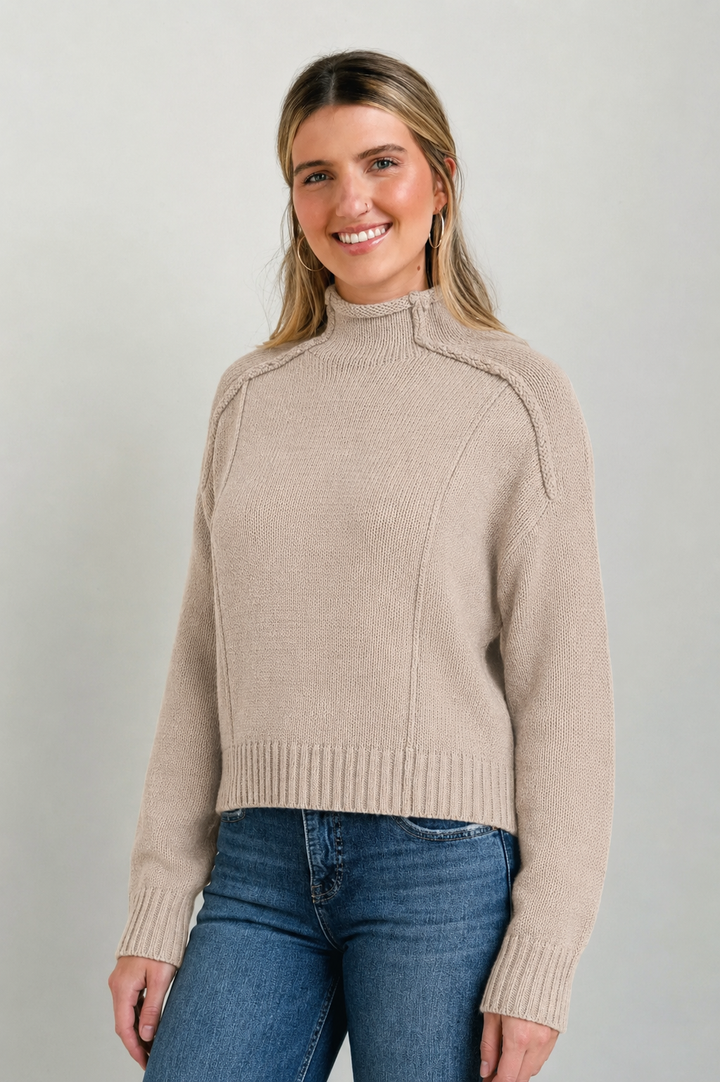 Zen Iris Knit Sweater (Heather Mocha)
