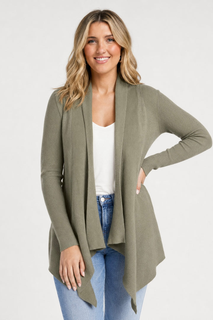 Dreamy Waterfall Cardigan (Heather Olive)
