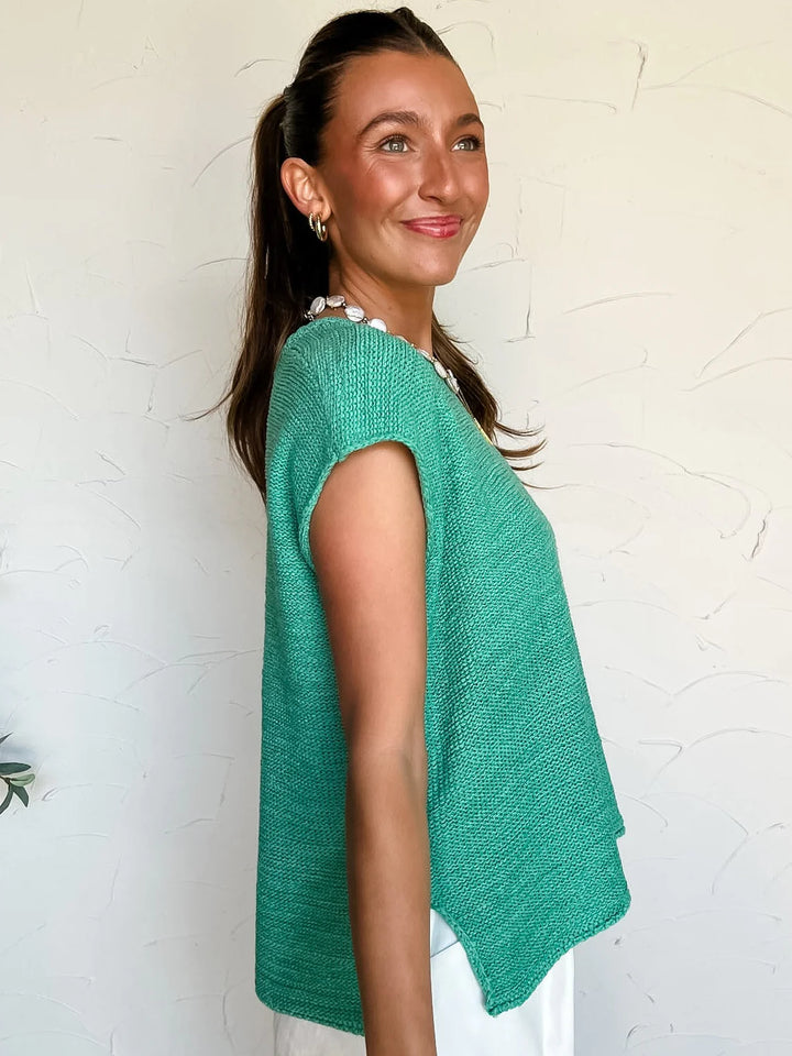 Zen Knit Sweater Tee (Dusty Mint)