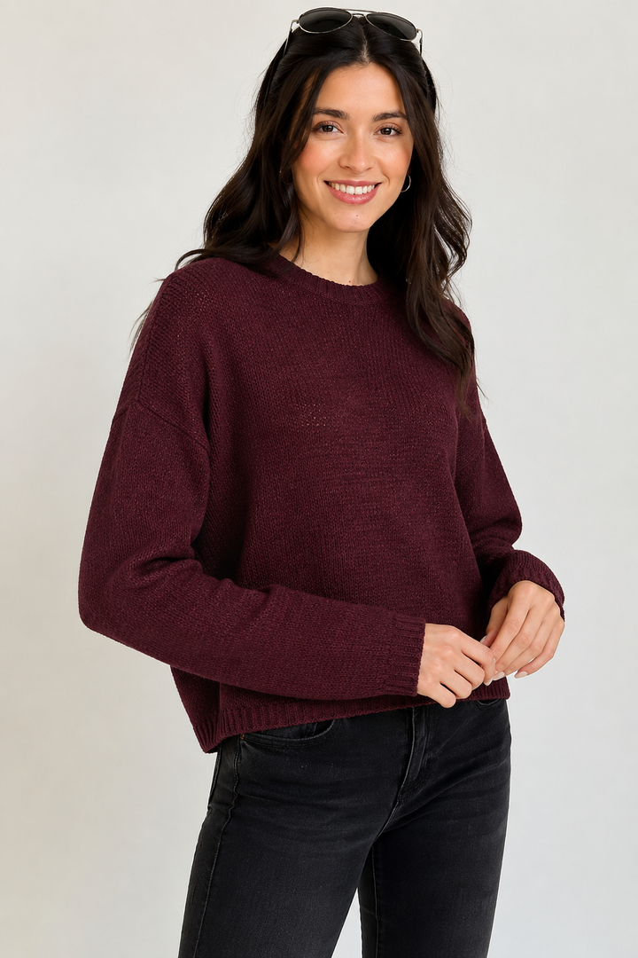 Zen Lightweight Sylvia Sweater (Mahogany)