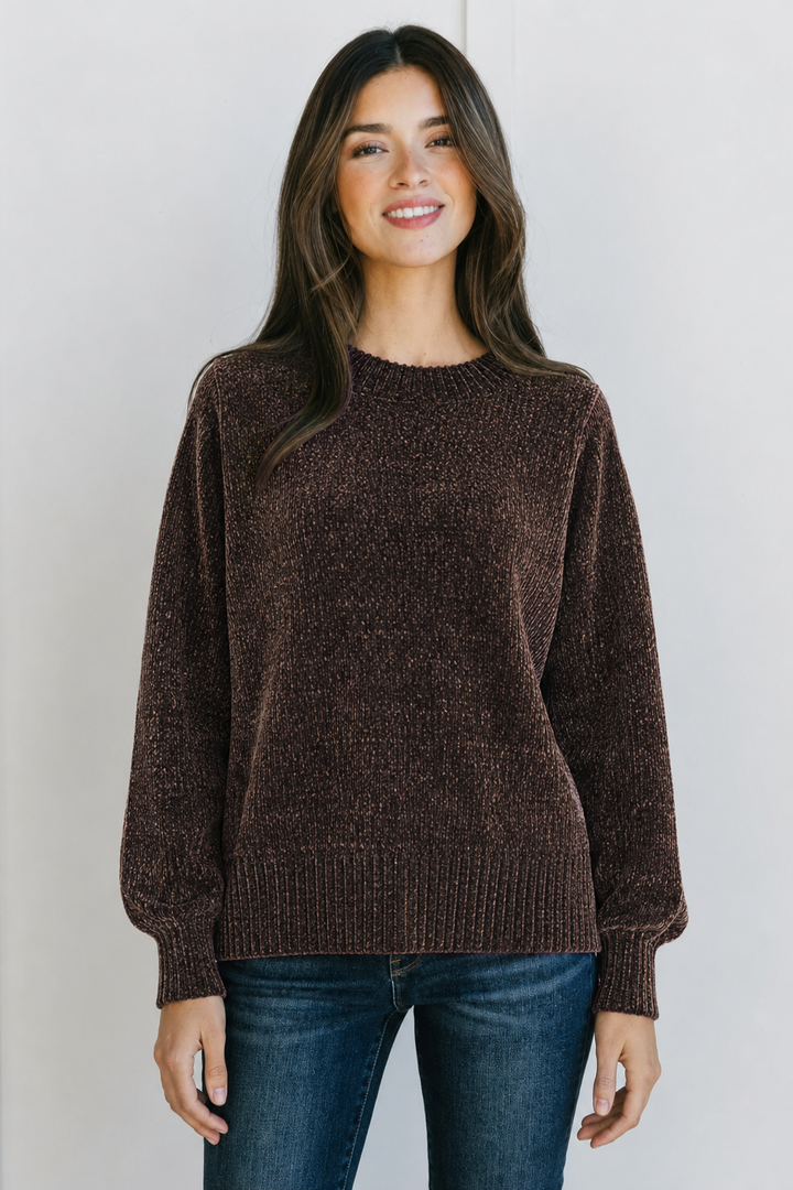 Zen Chenille Rib Sweater (Dark Roast)