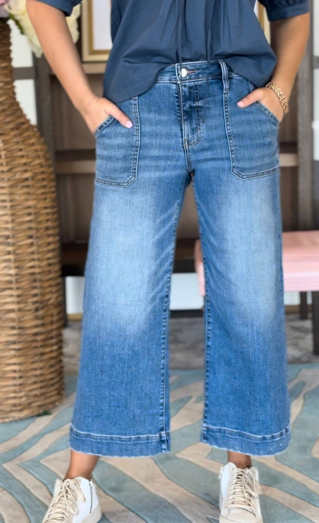 Zen Mid Rise Patch Pocket Jean