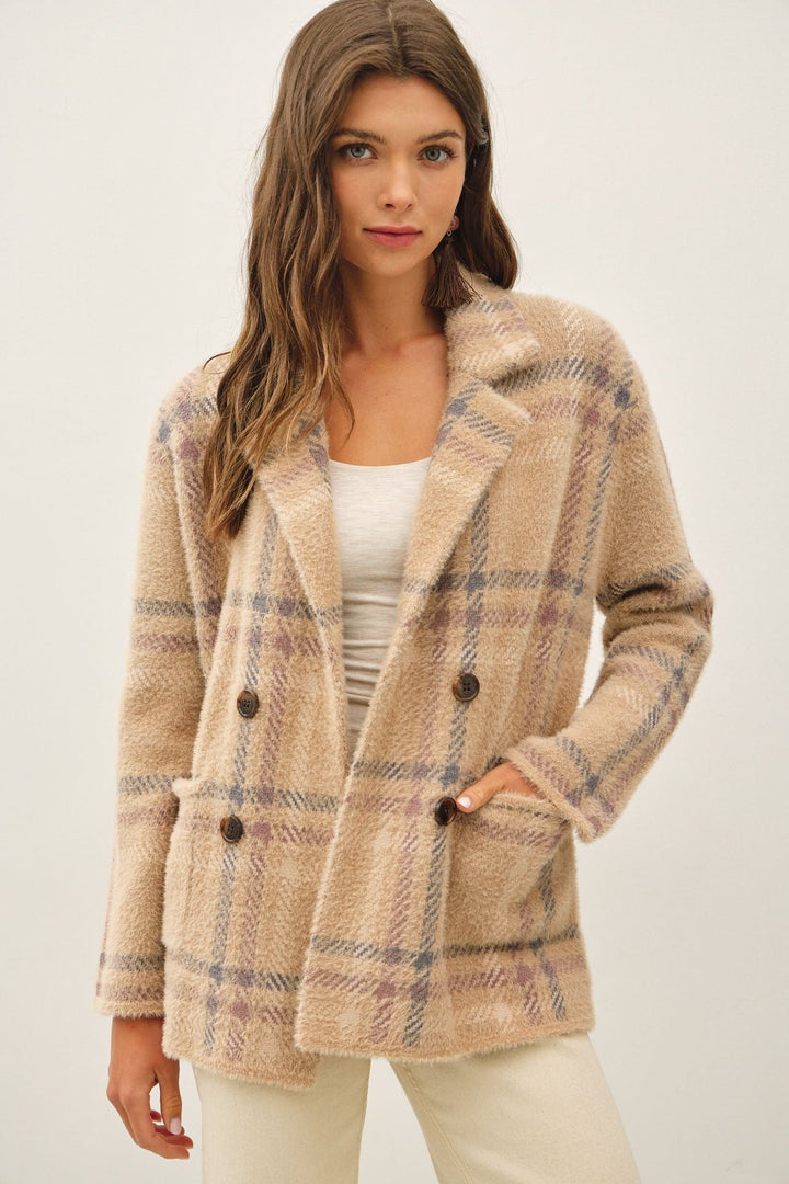 Be Cool Dylan Plaid Coatigan