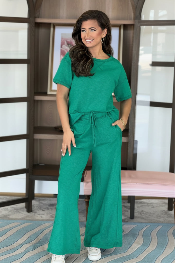 Zen Cotton Slub Lounge Set (Kelly Green)