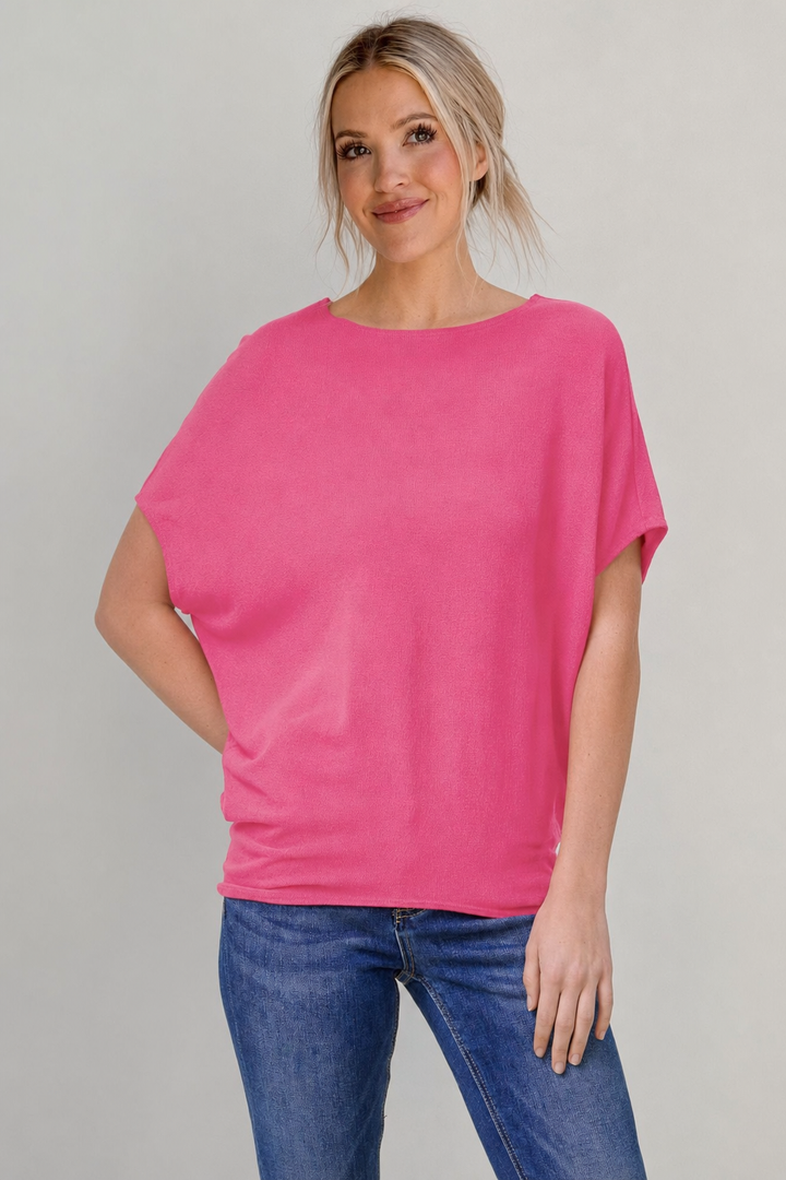 Jolie Boatneck Dolman Tee (Candy Kiss)