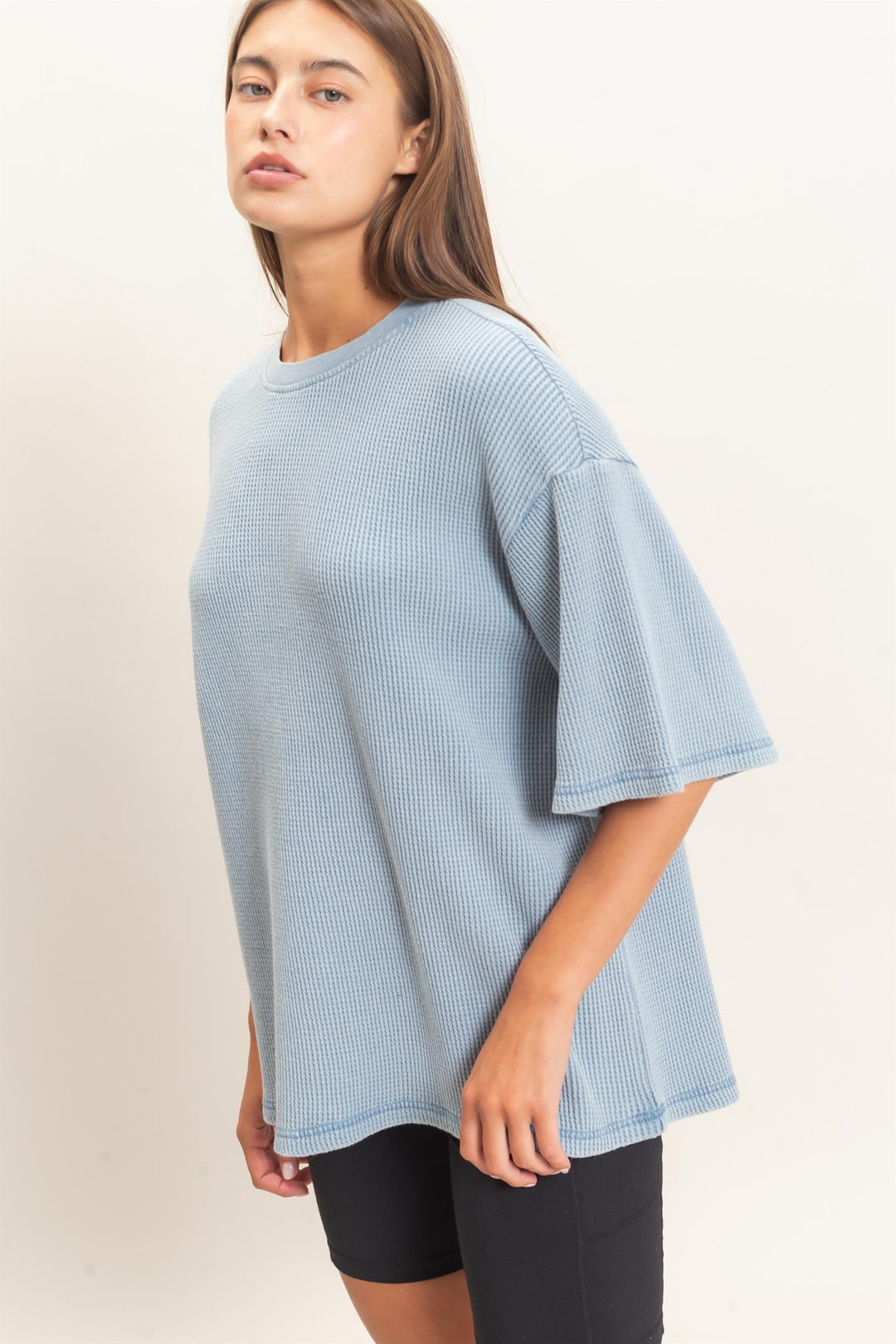 HYFVE Cotton Waffle Tee (Dusty Blue)