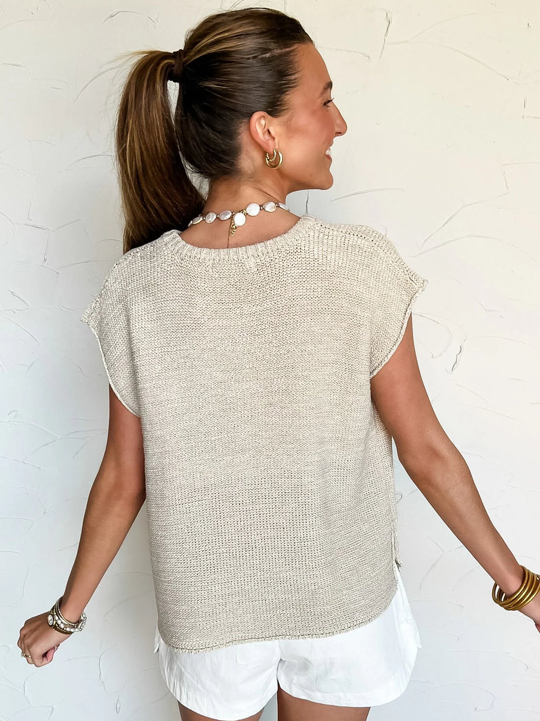 Zen Knit Sweater Tee (Light Mocha)