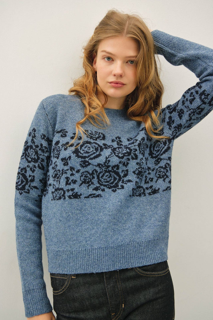 Be Cool Solene Knit Sweater (Denim)