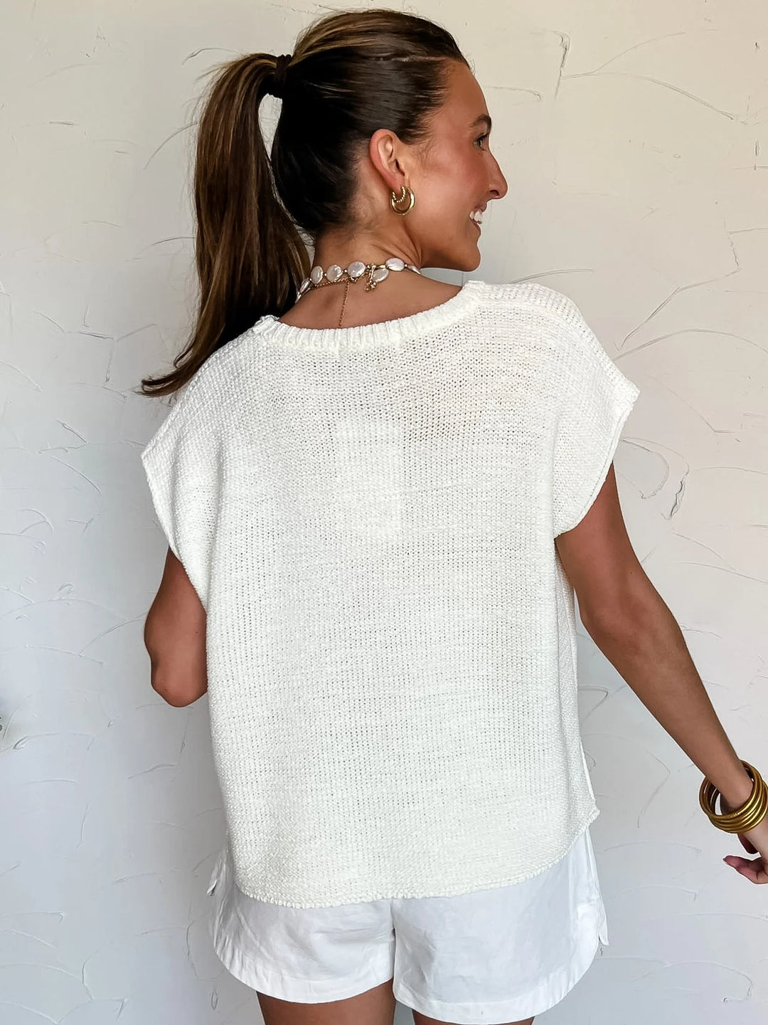 Zen Knit Sweater Tee (Ivory)