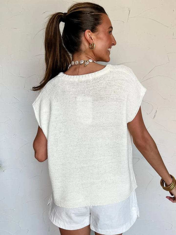 Zen Knit Sweater Tee (Ivory)