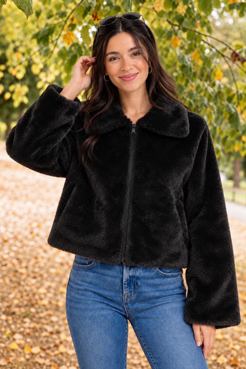 Zen Faux Fur Jacket (Black)