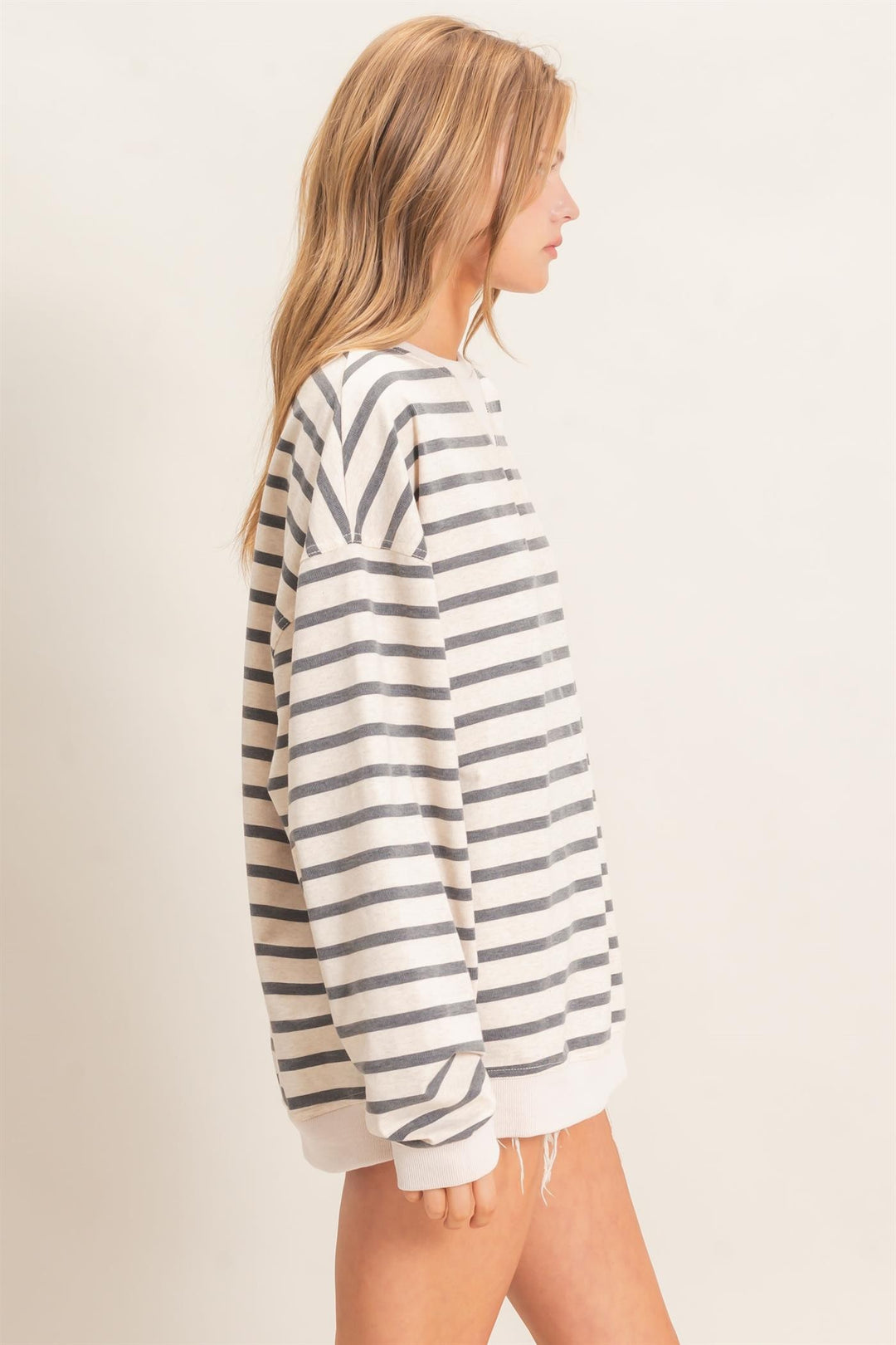 HYFVE Striped Sweatshirt (Grey/Ecru)