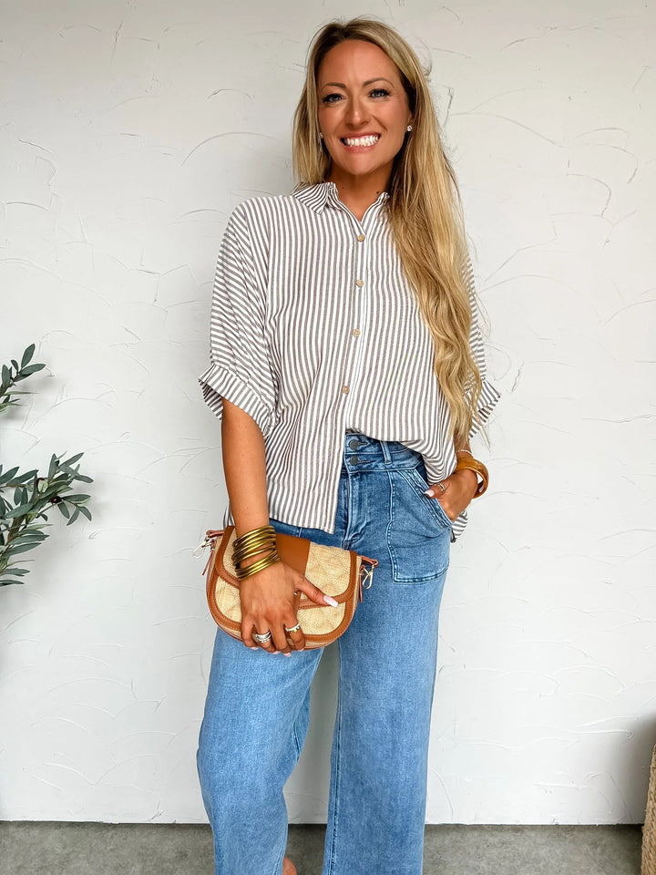 Zen Sunny Days Button Down Shirt (Brown)