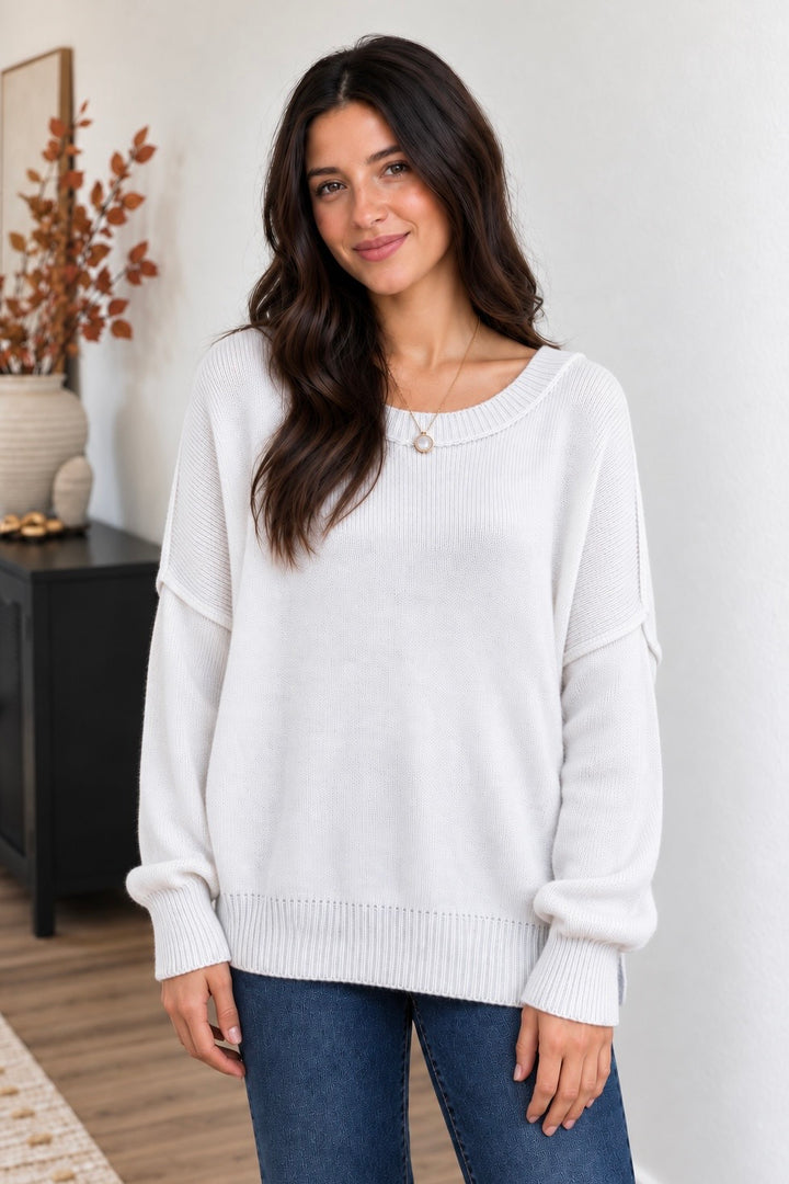 My Cozy At Home Sweater (White)