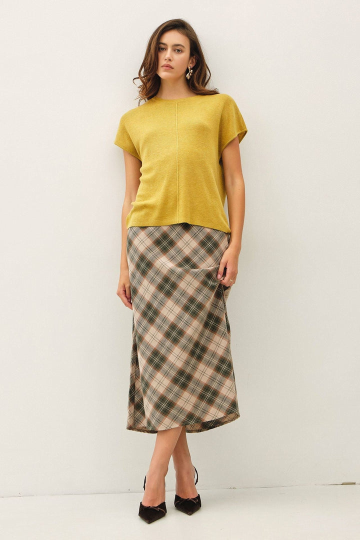 Be Cool Plaid Midi Skirt