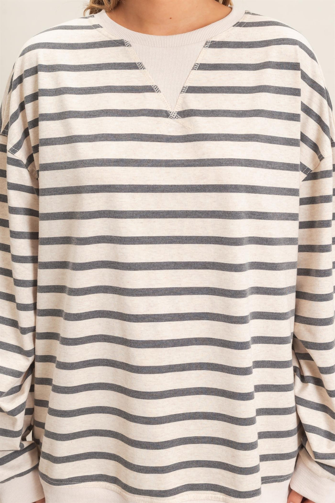 HYFVE Striped Sweatshirt (Grey/Ecru)
