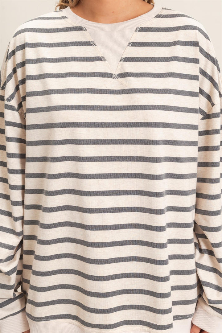 HYFVE Striped Sweatshirt (Grey/Ecru)