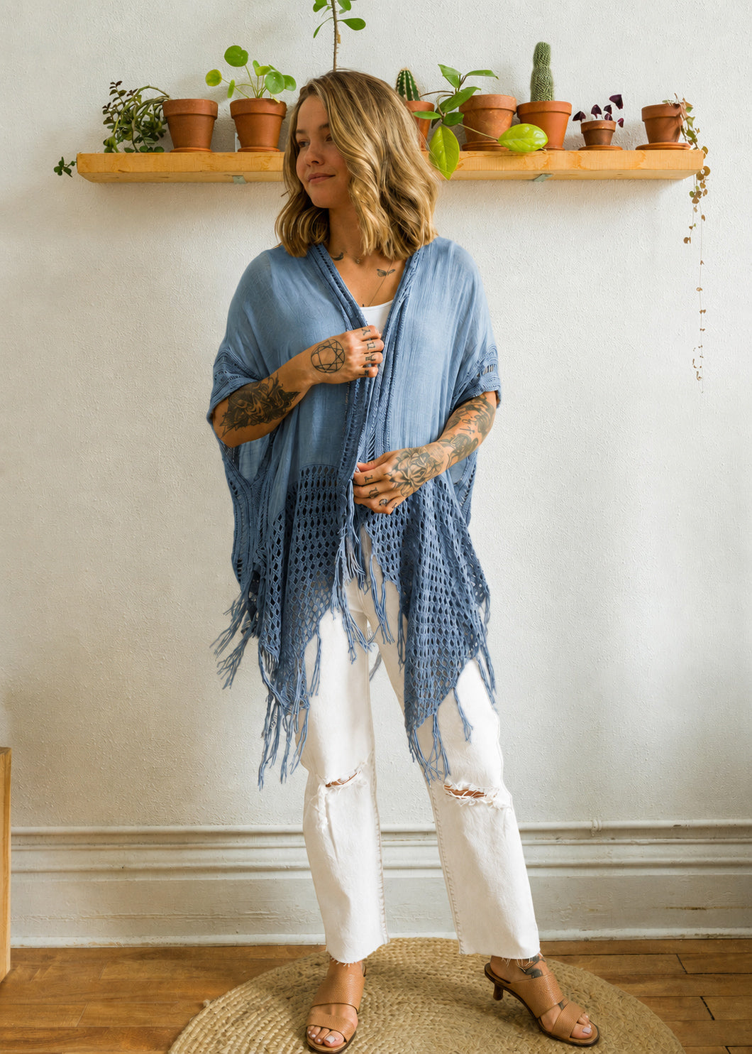 My Cozy Crochet Cardigan (Denim Blue)