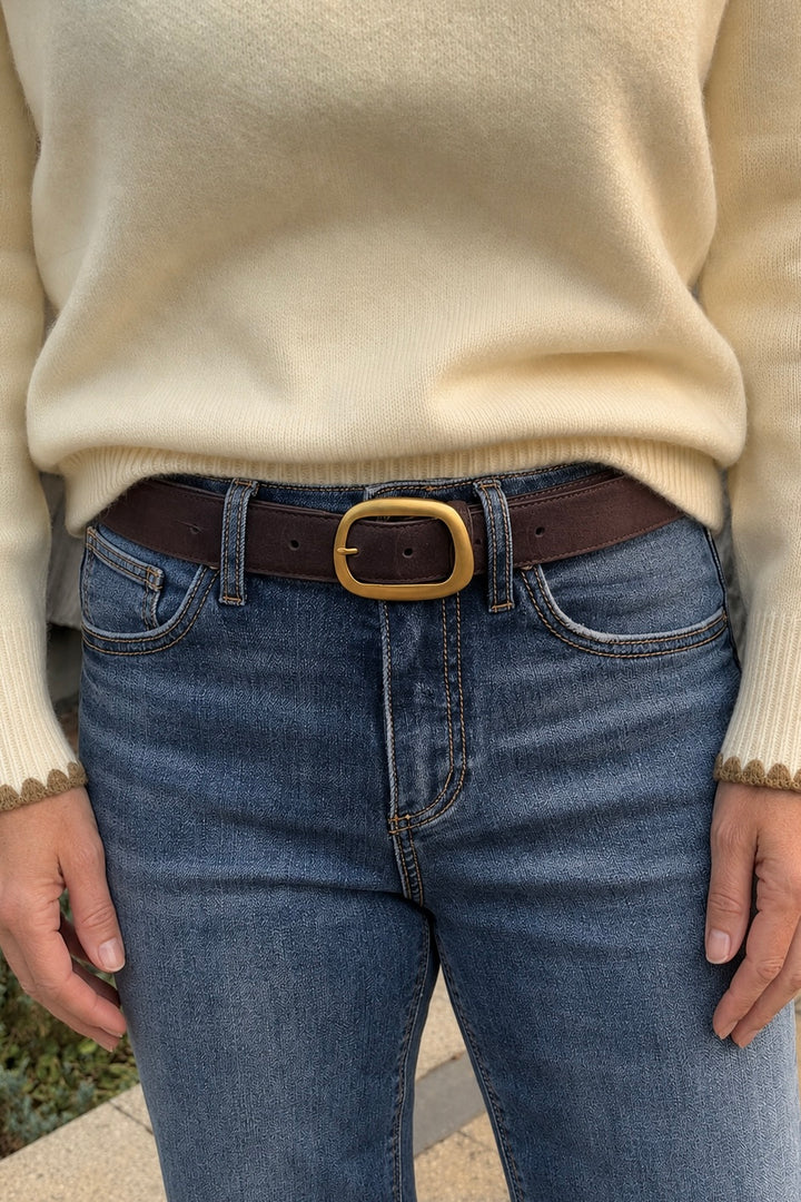 Most Wanted Suede Leather Belt (Chocolate)