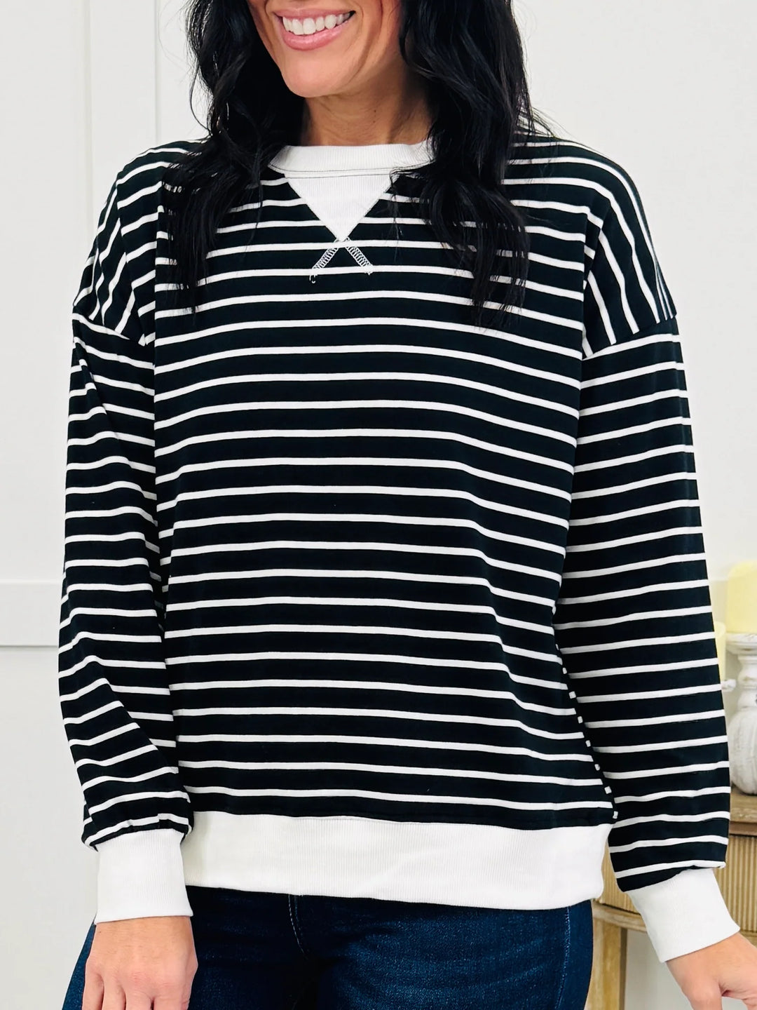 Zen Striped Crewneck (Black)