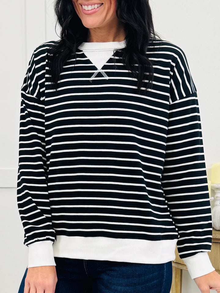 Zen Striped Crewneck (Black)