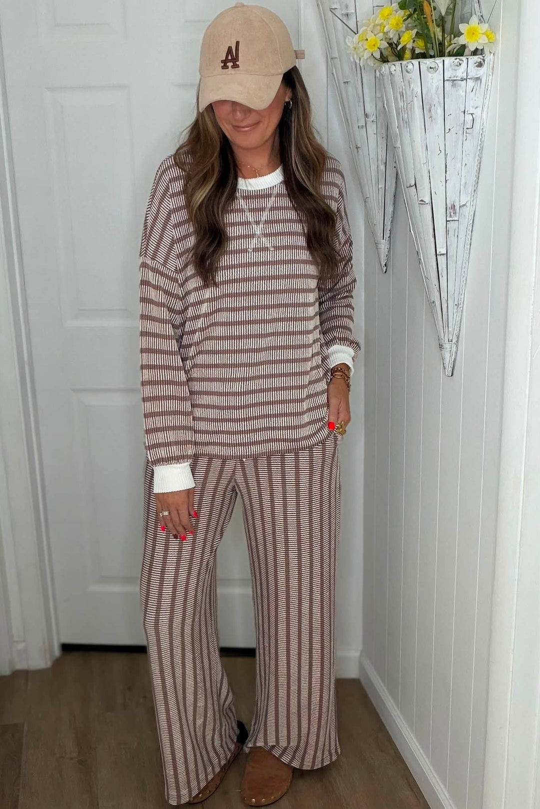 Zen Rib Striped Lounge Set (Mocha)
