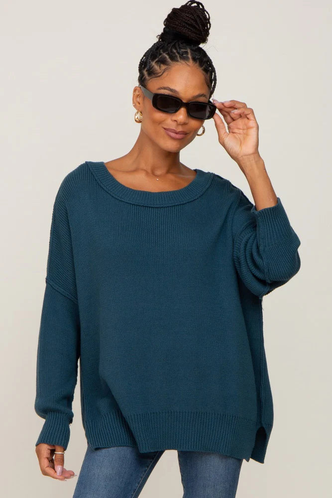 My Cozy At Home Sweater (Teal)