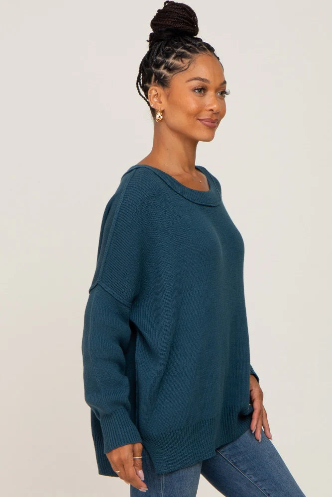 My Cozy At Home Sweater (Teal)