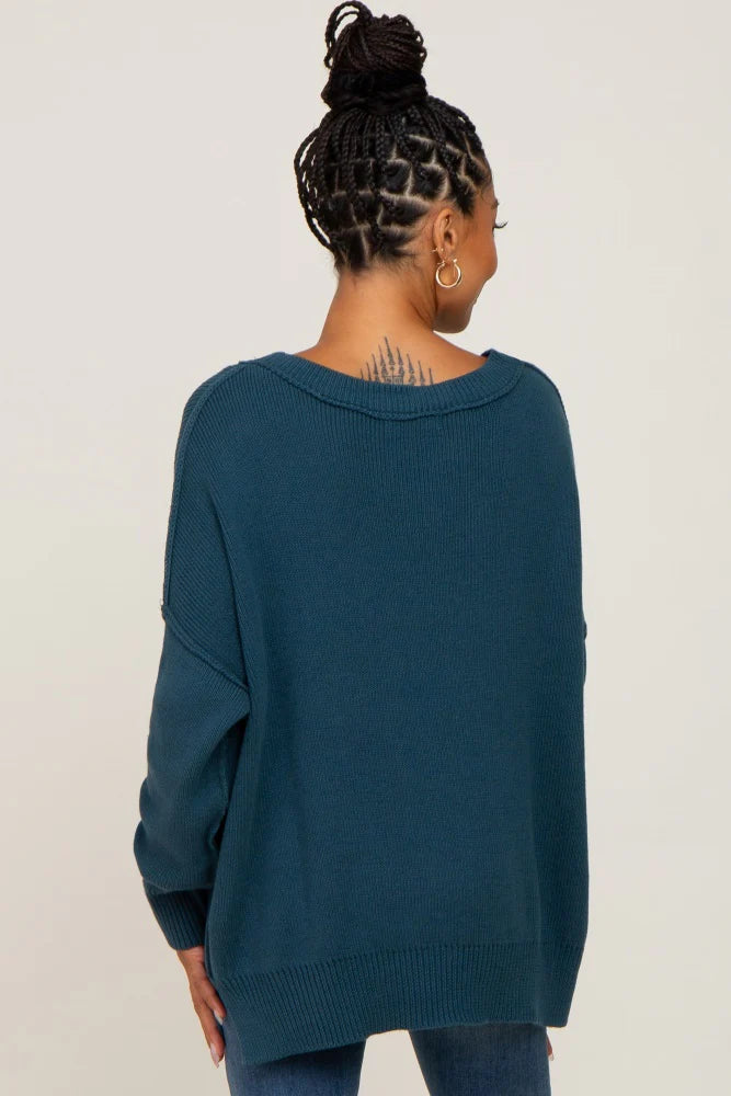 My Cozy At Home Sweater (Teal)