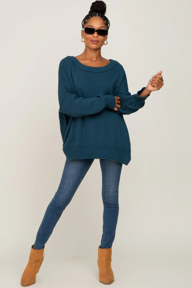 My Cozy At Home Sweater (Teal)