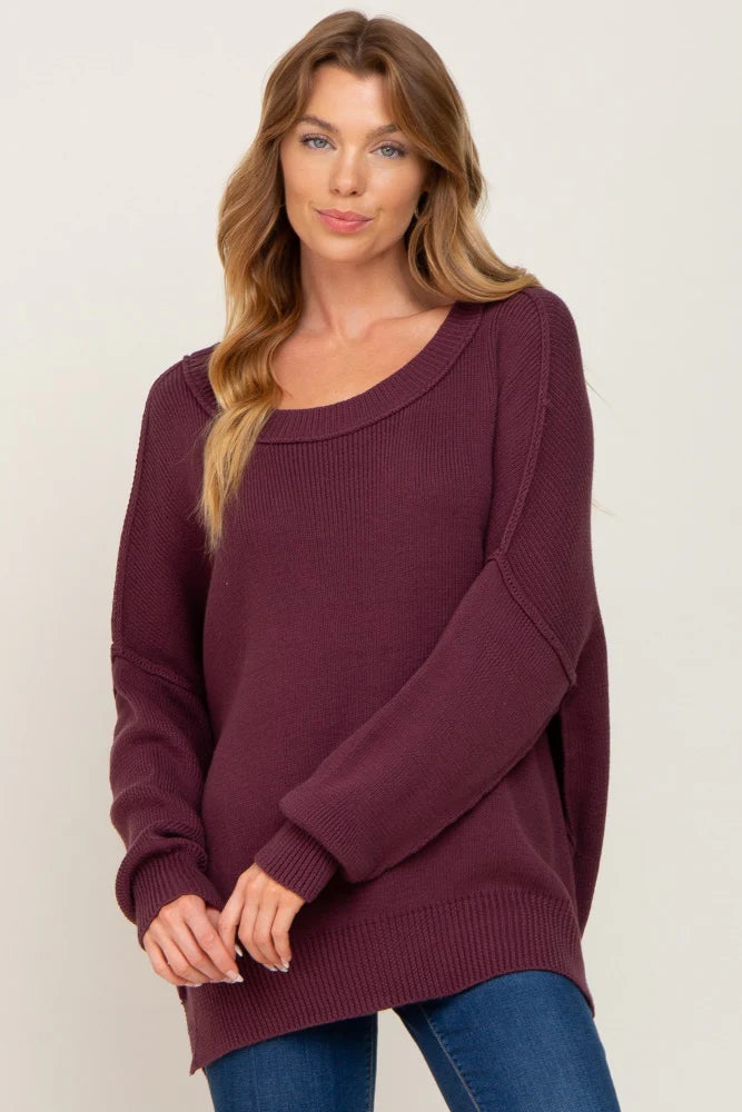 My Cozy At Home Sweater (Plum)