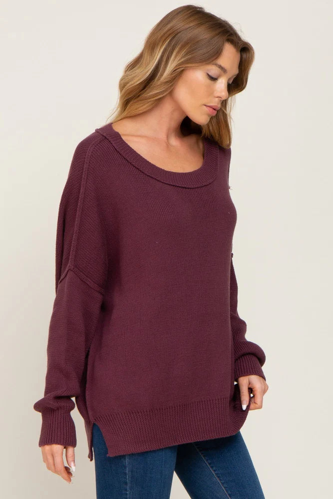 My Cozy At Home Sweater (Plum)