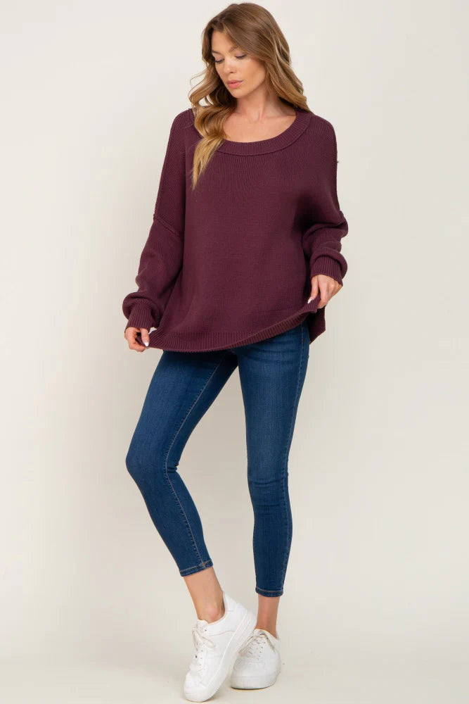 My Cozy At Home Sweater (Plum)