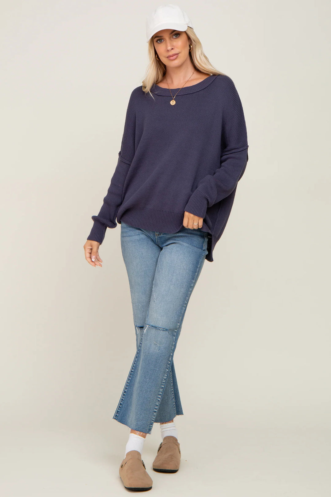 My Cozy At Home Sweater (Blueberry)