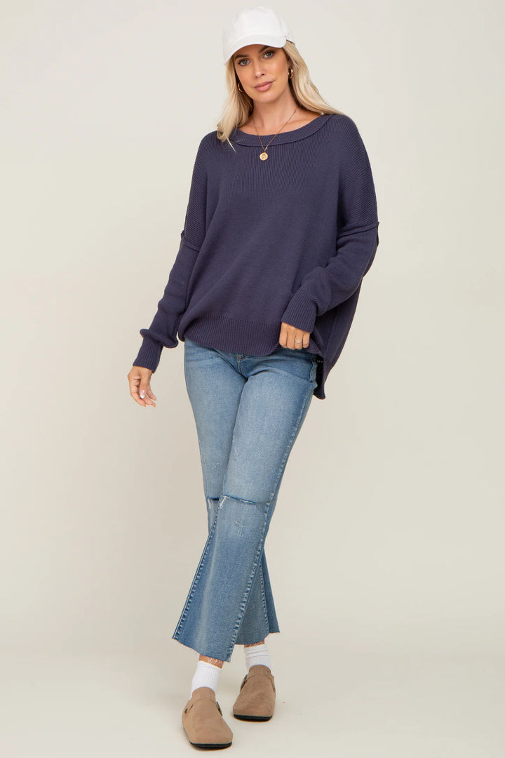 My Cozy At Home Sweater (Blueberry)