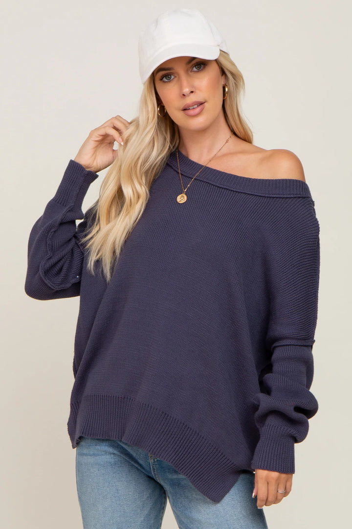 My Cozy At Home Sweater (Blueberry)